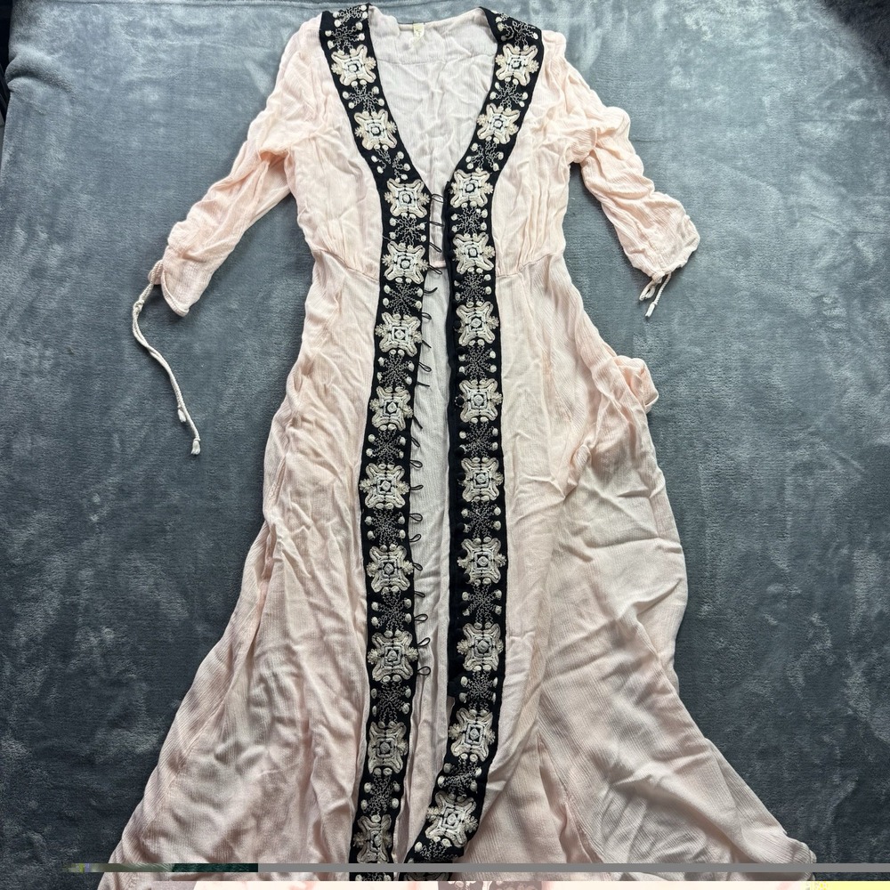 Free People Journey To The Horizon Embroidered Maxi Dress SHELL Size 4